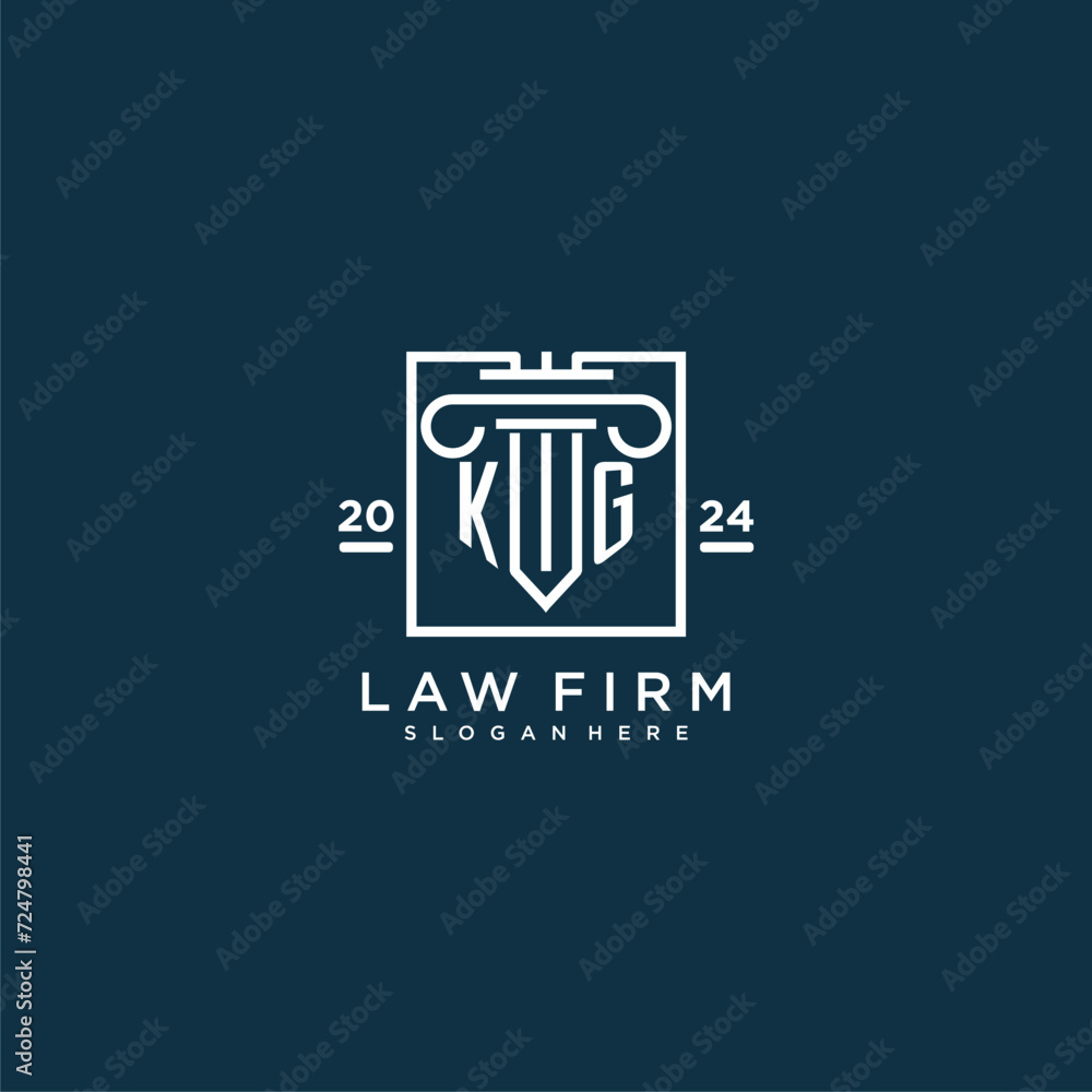 KG initial monogram logo for lawfirm with pillar design in creative square KG initial monogram logo for lawfirm with pillar design in creative square