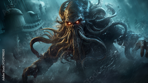 scary face of davy jones photo