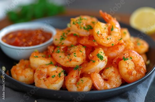 shrimp on a plate fast food © ArtCookStudio