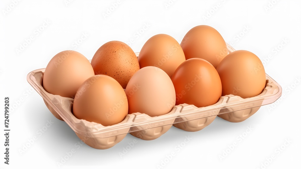 chicken eggs in paper tray isolated on transparent background ,raw egg chicken eggs in paper tray isolated on transparent background ,raw egg