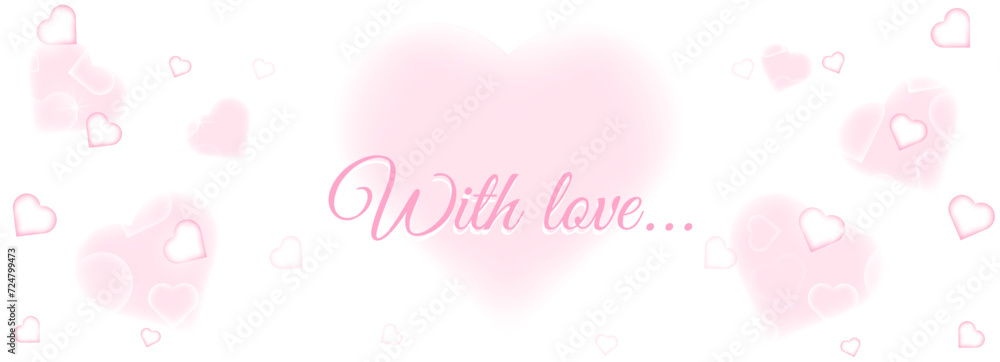 gentle air banner with love. background for website, print, postcard and your design