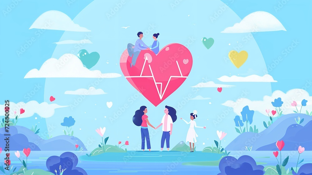 Flat world health day celebration illustration Flat world health day celebration illustration