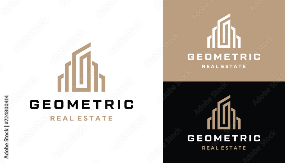 Initial Letter G Apartment Building For Urban Skyscraper and Real Estate Logo Design