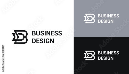 Initial Letter DB B D BD Monogram with connected Line Simple Classic Logo Design