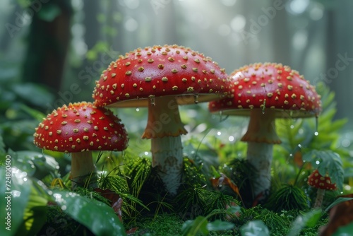 these red mushrooms in the forest are the perfect mushroom for this article