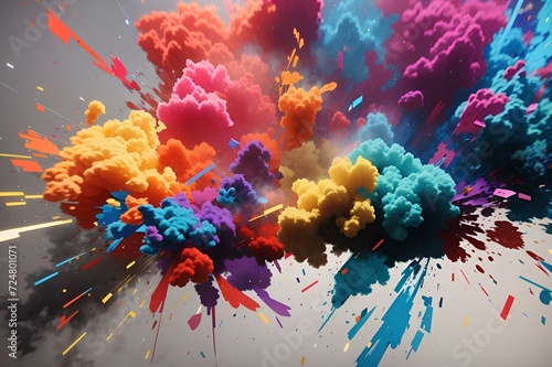 Smoke Splatter Colorful Background, created by ai generated