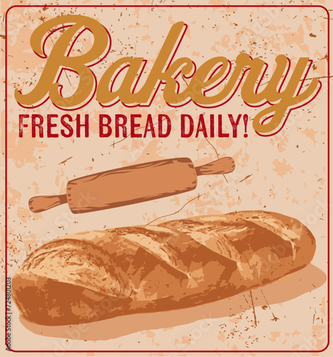 Retro Bakery folder vector