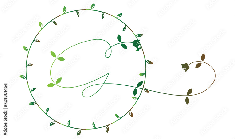 Letter G eco logo with green leaves .Minimal and creative letter G leaf ...