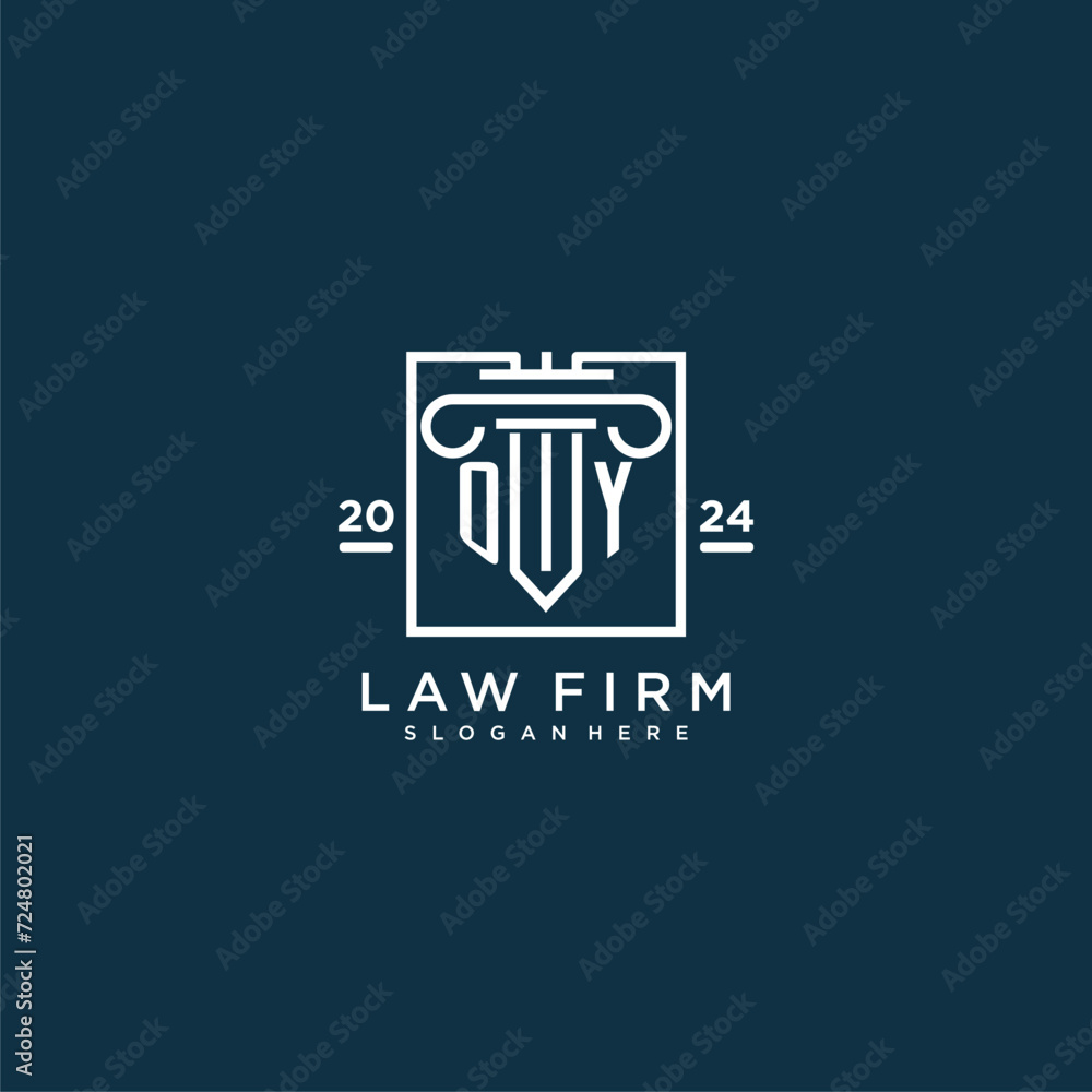OY initial monogram logo for lawfirm with pillar design in creative square OY initial monogram logo for lawfirm with pillar design in creative square