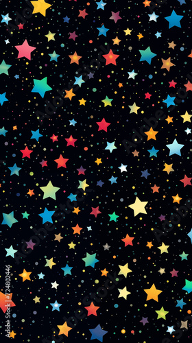 Hand drawn cartoon beautiful stars in the night sky illustration background 
