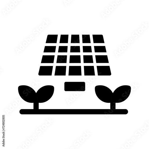 Solar Panel In plant Icon Design
