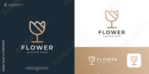 Minimalist flower rose logo design inspiration photo