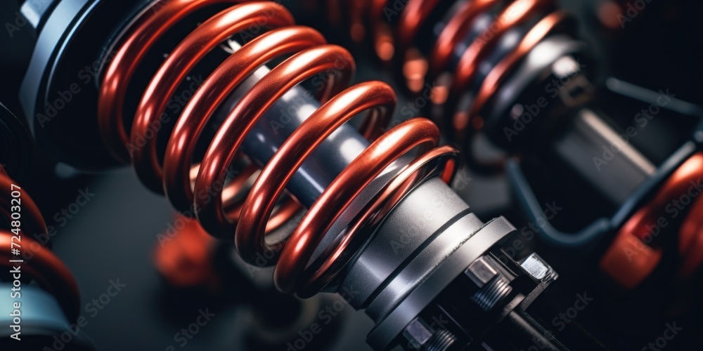 A detailed close-up view of a motorcycle coil. This image can be used to showcase the intricate details of a motorcycle's electrical system A detailed close-up view of a motorcycle coil. This image can be used to showcase the intricate details of a motorcycle's electrical system