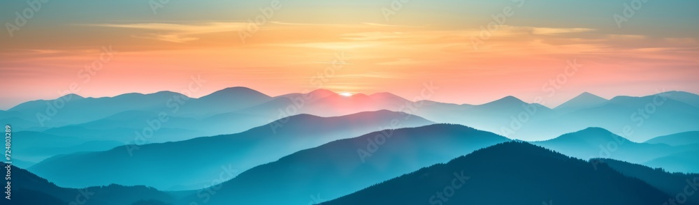  mountains of summer in evening in the style (15)
