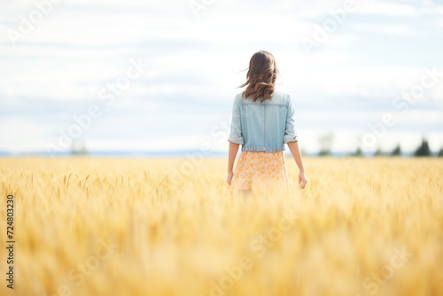 wading through a field of long, golden wheat