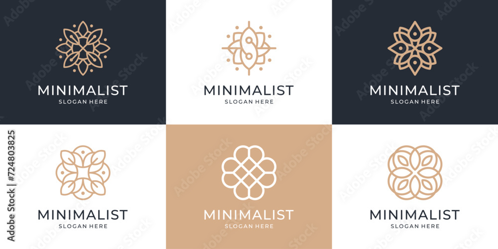 Set of beauty flower logo design inspiration Set of beauty flower logo design inspiration