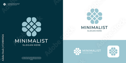 Abstract flower logo icon vector illustration