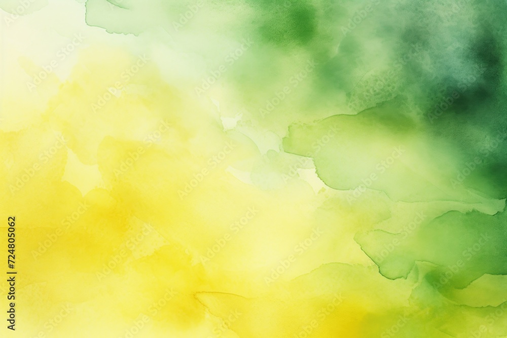 A vibrant watercolor painting featuring a green and yellow background. This versatile image can be used in various design projects