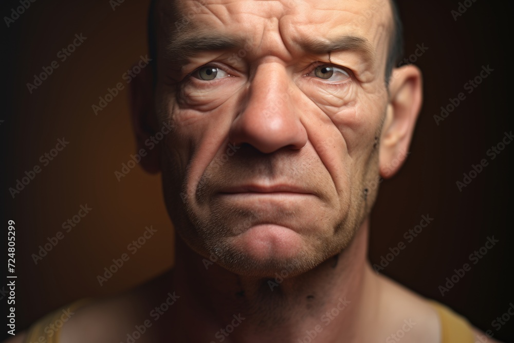 portrait of a man with a noticeable scar, soft lighting portrait of a man with a noticeable scar, soft lighting