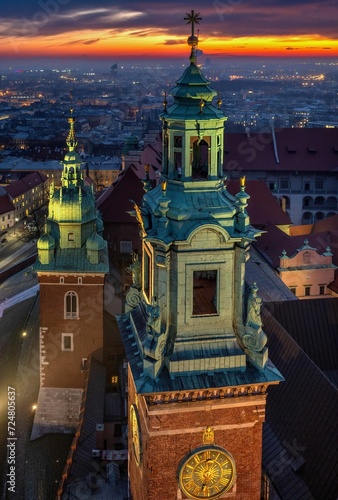 Zamek Królewski na Wawelu w bajeczny poranek - widok z drona © Michal45