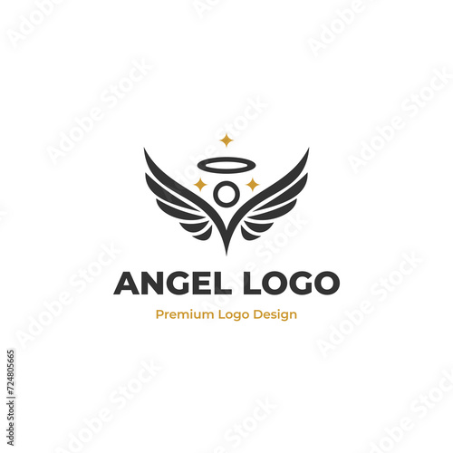 An angel logo that means success and glory, suitable for beauty logos, boutiques and other businesses that are still relevant