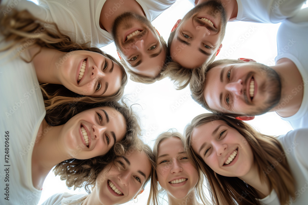 Circle of Friendship: Smiling Group of Young Adults Taking a Selfie Circle of Friendship: Smiling Group of Young Adults Taking a Selfie