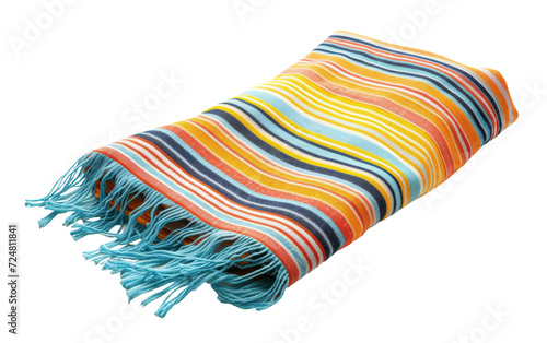 Lounging in Style on the Beach Blanket On Transparent Background.