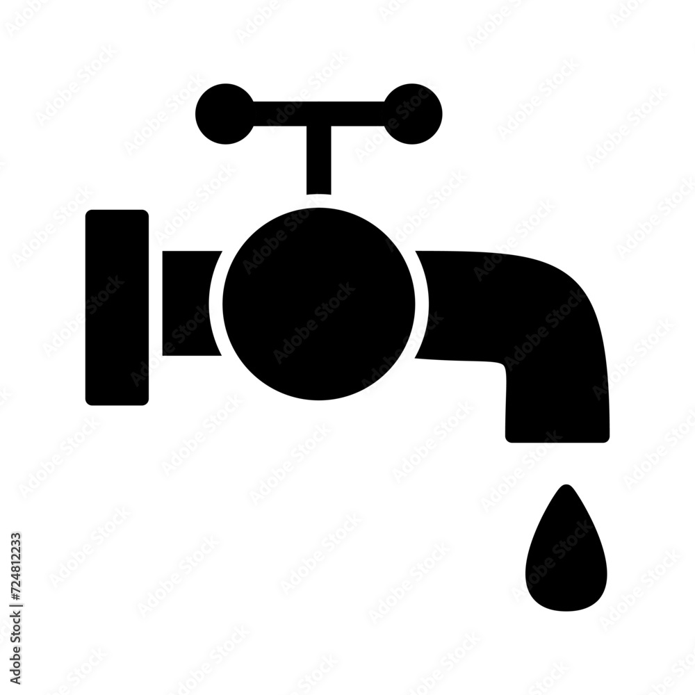 Water Tap Vector Icon Water Tap Vector Icon