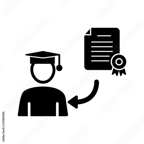 Receiving Diploma Vector Icon