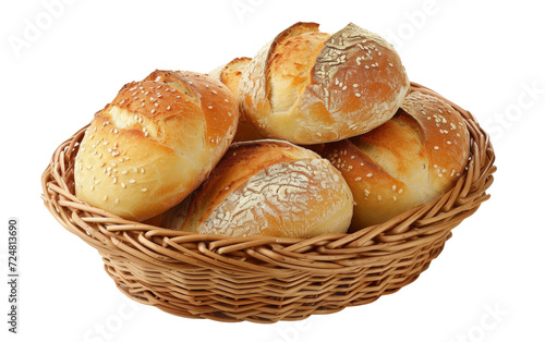 Showcasing Freshness in the Bread Basket On Transparent Background. photo