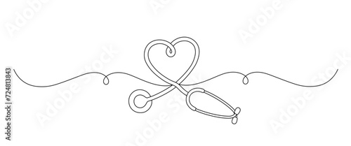 stethoscope line art style. World Health Day element vector