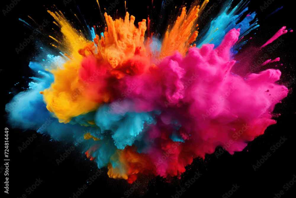 Colorful splash smoke abstract background. Generative ai.