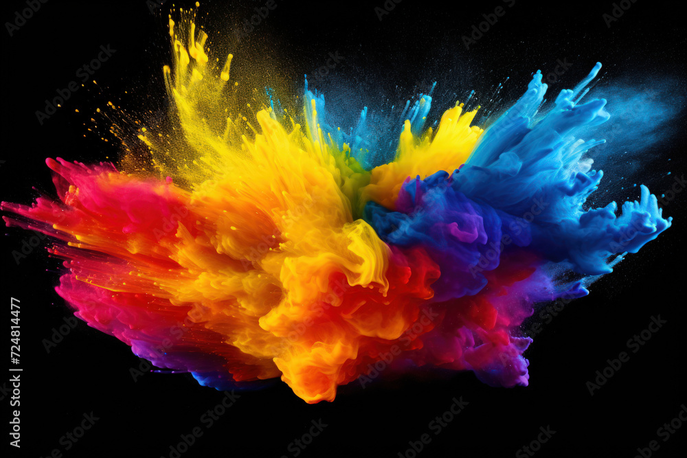 Colorful splash smoke abstract background. Generative ai. Colorful splash smoke abstract background. Generative ai.