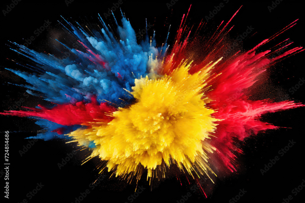 Obraz premium Colorful splash smoke abstract background. Generative ai.