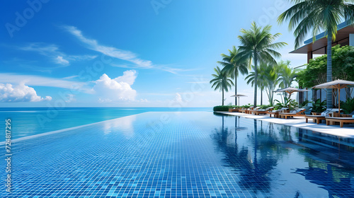 Luxury Infinity Pool with Ocean View at Tropical Resort © John
