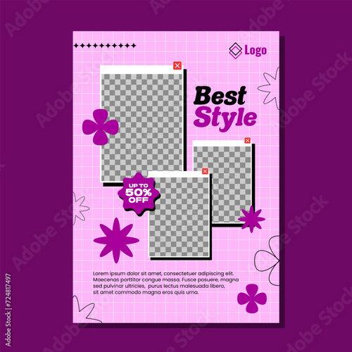 Fashion flat design flyer template