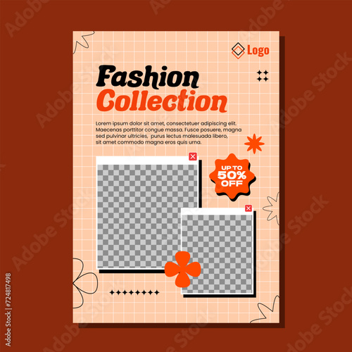 Fashion flat design flyer template