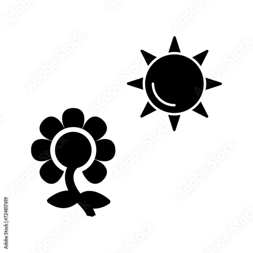 Flower in sunlight Vector Icon