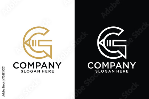 initial G pencil logo design Letter G With Pen Vector Logo Design Inspiration