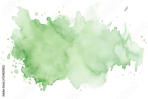 Blot of green watercolor isolated on white background photo