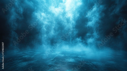 Abstract Floor Scene with Mist or Fog  Spotlight and Display
