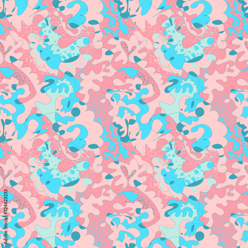 Colorful psychedelic abstract camouflage seamless pattern Colorful psychedelic abstract camouflage seamless pattern