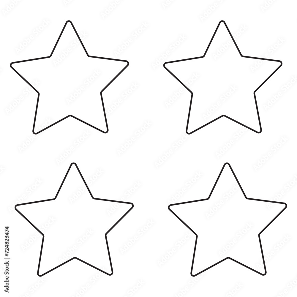 Star vector icons. Set of star symbols isolated. Star vector icons. Set of star symbols isolated.
