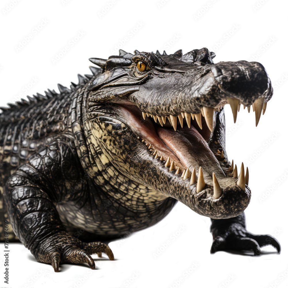 Fototapeta premium crocodile isolated in white