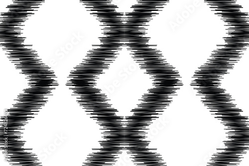 Ethnic Ikat fabric pattern geometric style.African Ikat embroidery Ethnic oriental pattern white black background. Abstract,vector,illustration.Texture,clothing,frame,decoration,motif. photo