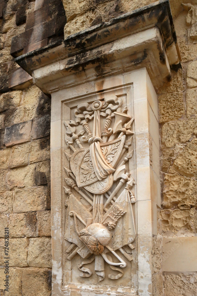 Detail of Armoury of the Knights of Malta in Birgu, Malta