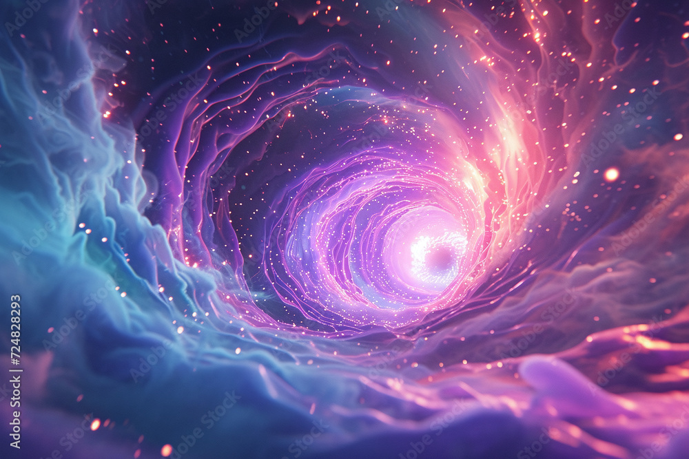 Mystical cosmic wormhole with radiant neon swirls in a surreal galaxy Mystical cosmic wormhole with radiant neon swirls in a surreal galaxy