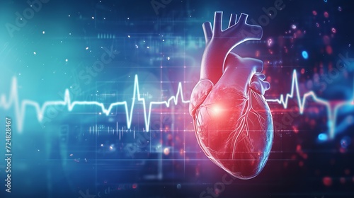 Heart beet with medical background on world health day