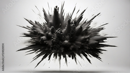 abstract black powder explosion background black white photo