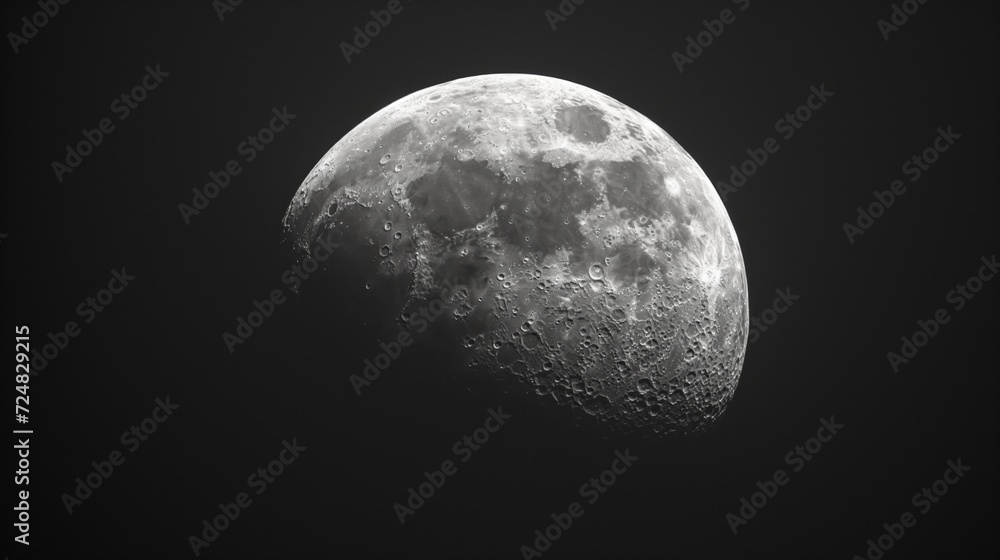 Space photography of the moon on a dim background. Space photography of the moon on a dim background.
